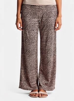 Pantalon larg țesătură poplin mărime normală roz B.YOUNG femeie
