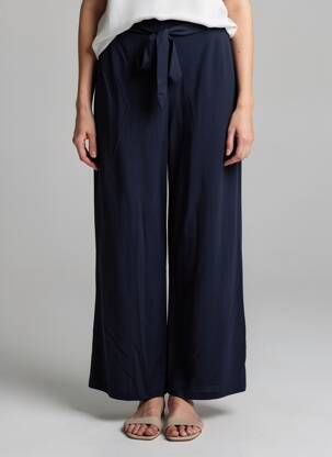 Pantalon larg țesătură poplin mărime normală albastru TIFFOSI femeie