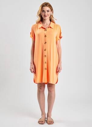Rochie scurtă mâneci scurte mâneci scurte portocalie 13 BONAPARTE femeie