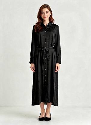 Rochie lungă mâneci lungi mâneci lungi negru DANIELE FIESOLI femeie