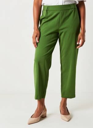 Pantalon 7/8 talie elastică mărime normală verde OTTOD'AME femeie