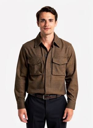Cămașă cu mâneci lungi buzunare maro SCOTCH & SODA bărbat