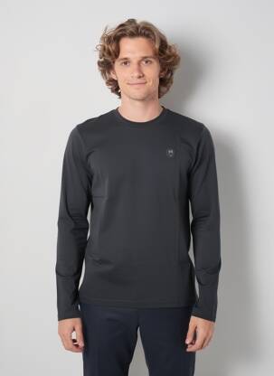 Tricou bio mâneci lungi negru KNOWLEDGE COTTON APPAREL bărbat
