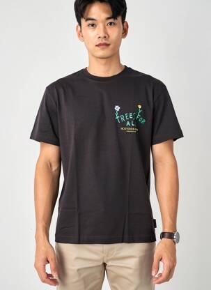 Tricou elasticitate mâneci scurte negru SCOTCH & SODA bărbat