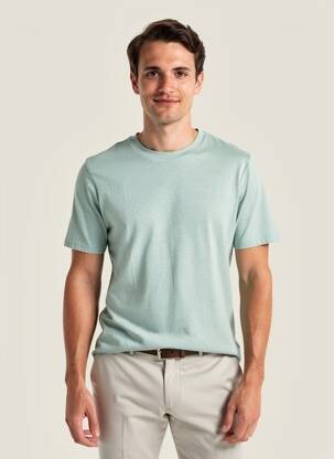 Tricou bio mâneci scurte verde KNOWLEDGE COTTON APPAREL bărbat