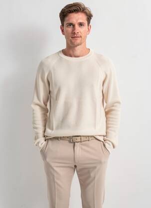 Pulover elasticitate mâneci lungi bej KNOWLEDGE COTTON APPAREL bărbat
