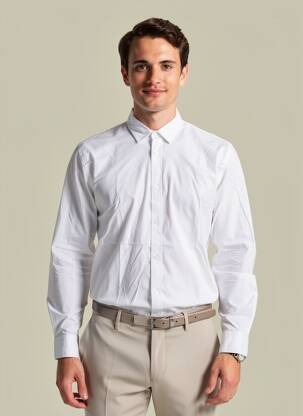 Cămașă cu mâneci lungi croială cambrată alb SCOTCH & SODA bărbat