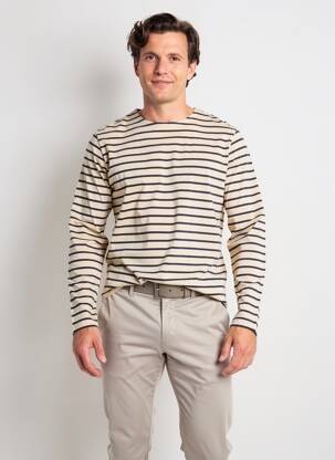 Tricou croială cambrată mâneci lungi bej ARMOR LUX bărbat