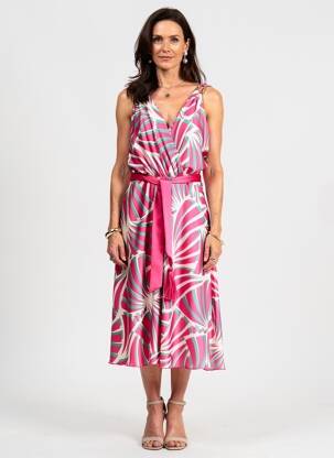 Rochie midi fără mâneci fără mâneci roz ESTEL COLLECTION femeie