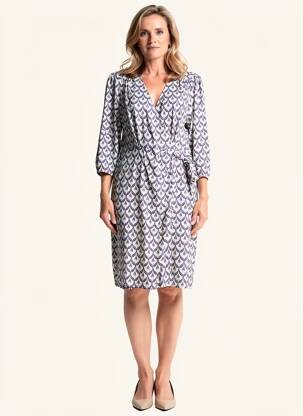 Rochie midi mâneci 3/4 mâneci 3/4 albastru JULIE GUERLANDE femeie