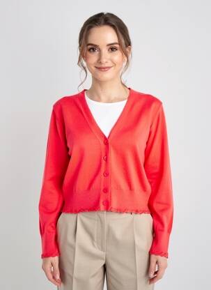 Vestă cu mâneci lungi strânsă pe partea de jos roșu MOLLY BRACKEN femeie