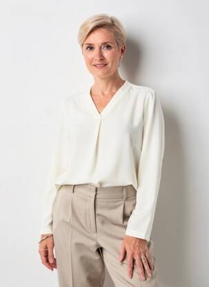 Top mâneci lungi mâneci lungi bej ELEANE femeie