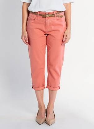 Pantalon 7/8 țesătură poplin mărime normală portocalie C'EST BEAU LA VIE femeie