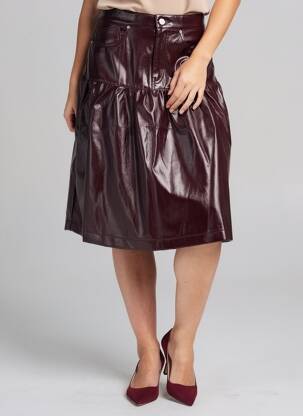 Fustă midi talie înaltă roșu VERO MODA femeie