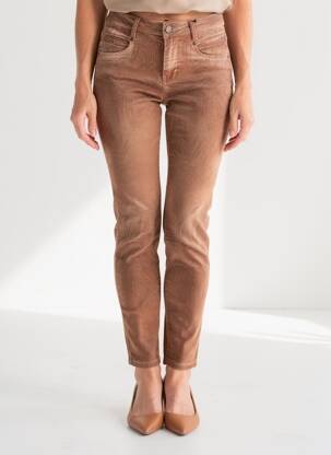 Pantalon slim conic mărime normală maro EVA KAYAN femeie