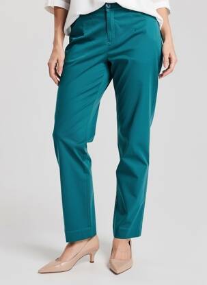 Pantalon chino țesătură poplin mărime normală verde LA FIANCÉE femeie