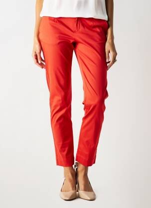Pantalon chino țesătură poplin talie înaltă roșu LA FIANCÉE femeie