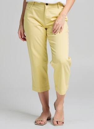 Pantalon trei sferturi țesătură poplin mărime normală verde COUTURIST femeie