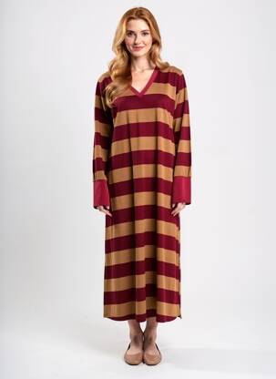 Rochie lungă mâneci lungi mâneci lungi roșu DANIELA COOL femeie
