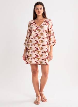Rochie scurtă mâneci 3/4 mâneci 3/4 portocalie KAPORAL femeie
