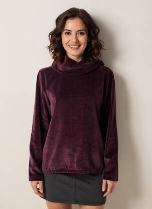 Hanorac elasticitate mâneci lungi violet CECIL femeie