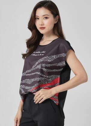 Tricou guler rotund mâneci scurte negru TIFFOSI femeie