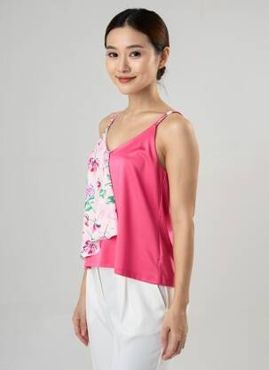 Top elasticitate bretele subțiri roz SMASH WEAR femeie
