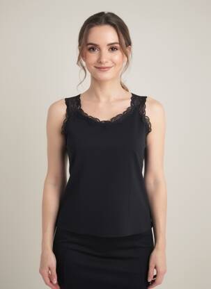 Top elasticitate bretele subțiri negru SMASH WEAR femeie