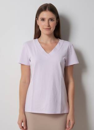 Tricou guler în v mâneci scurte violet COUTURIST femeie