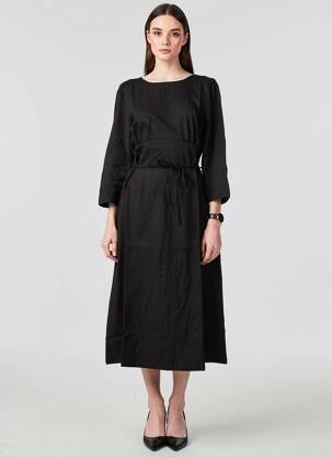 Rochie midi mâneci 3/4 mâneci 3/4 negru KING LOUIE femeie