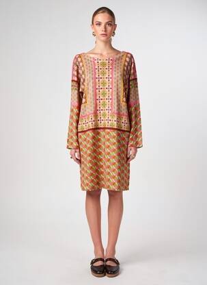 Rochie pulover elasticitate mâneci lungi roz JEI'S BY LETIZIA DENARO femeie