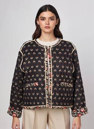 Jachete casual guler rotund negru MKT STUDIO femeie