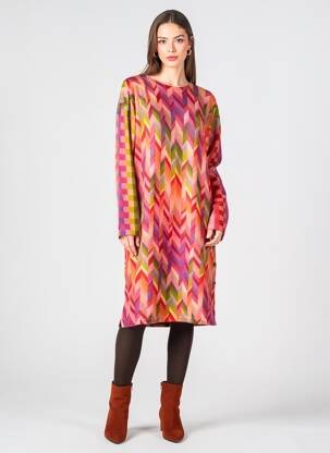 Rochie pulover elasticitate mâneci lungi portocalie JEI'S BY LETIZIA DENARO femeie