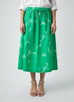 Fustă midi croială evazată verde DANEFAE femeie