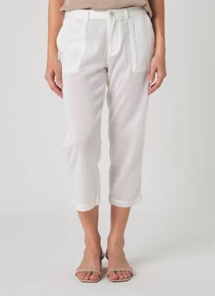 Pantalon 7/8 elasticitate mărime normală alb MAJESTIC FILATURES femeie
