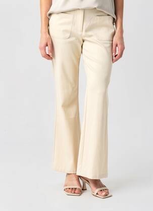 Pantalon evazat elasticitate mărime normală bej LA PETITE ETOILE femeie