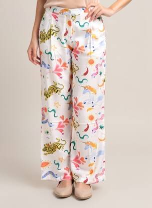 Pantalon drept talie înaltă talie înaltă alb LA PETITE ETOILE femeie