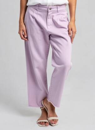 Pantalon drept elasticitate talie înaltă violet KANOPE femeie