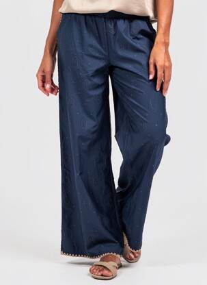 Pantalon larg croială fluidă mărime normală albastru EMILIE.K femeie