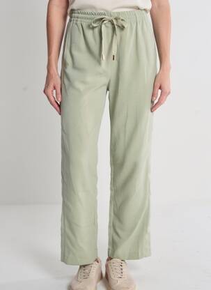 Pantalon drept elasticitate talie înaltă verde EMILIE.K femeie