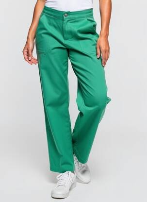 Pantalon drept talie înaltă talie înaltă verde EMILIE.K femeie