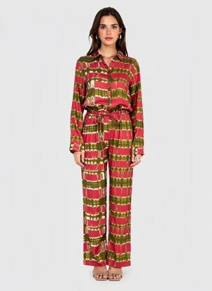 Salopetă-pantalon croială cambrată mâneci lungi roșu LA PETITE ETOILE femeie