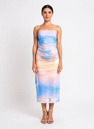 Rochie midi fără mâneci fără mâneci albastru NUMPH femeie