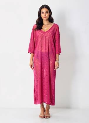 Rochie lungă mâneci scurte mâneci scurte violet LA PETITE ETOILE femeie