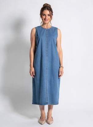 Rochie midi fără mâneci fără mâneci albastru NUMPH femeie