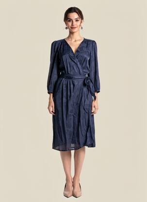 Rochie midi mâneci 3/4 mâneci 3/4 albastru LA PETITE ETOILE femeie
