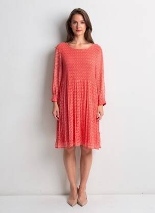 Rochie midi imprimeu fantezie mâneci lungi roșu LA PETITE ETOILE femeie