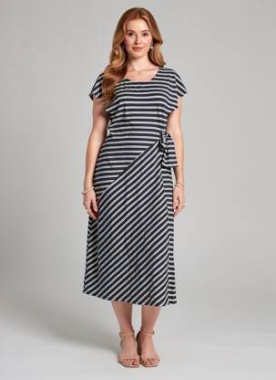 Rochie midi mâneci scurte mâneci scurte albastru NICE THINGS femeie