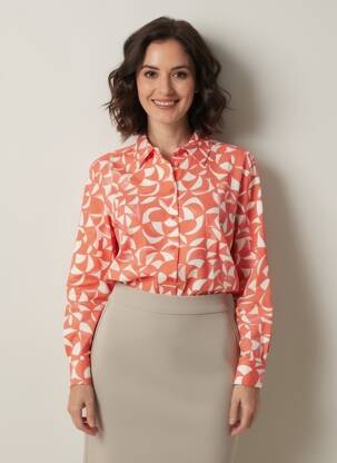 Cămașă imprimeu floral mâneci lungi roșu ESQUALO femeie
