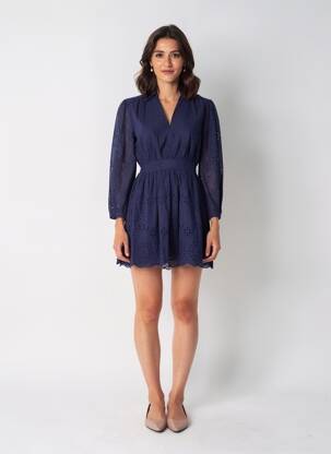 Rochie scurtă mâneci lungi mâneci lungi albastru LA PETITE ETOILE femeie